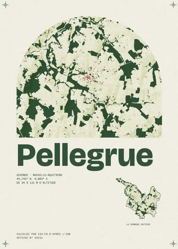 Affiche de Pellegrue, calculée par 123-fr d'après l'IGN