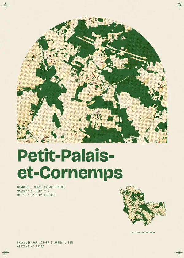 Affiche de Petit-Palais-et-Cornemps, calculée par 123-fr d'après l'IGN