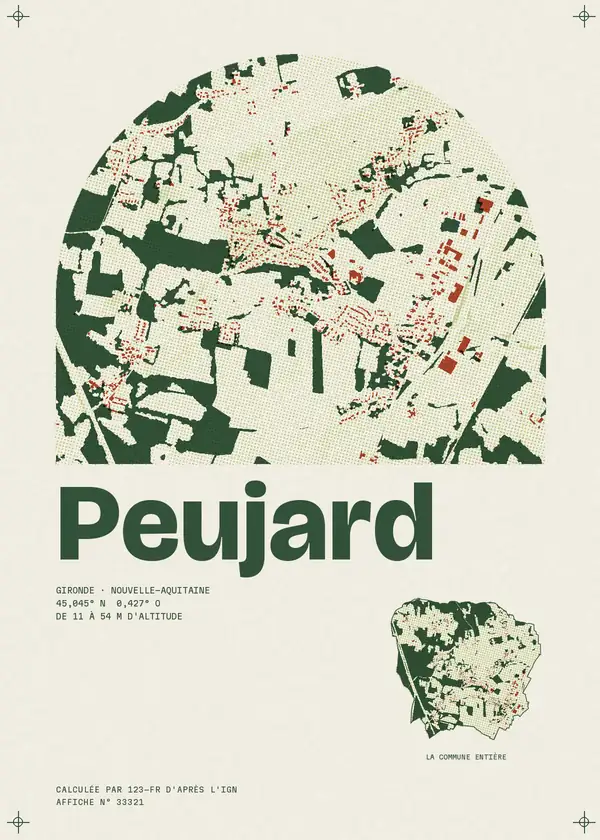Affiche de Peujard, calculée par 123-fr d'après l'IGN