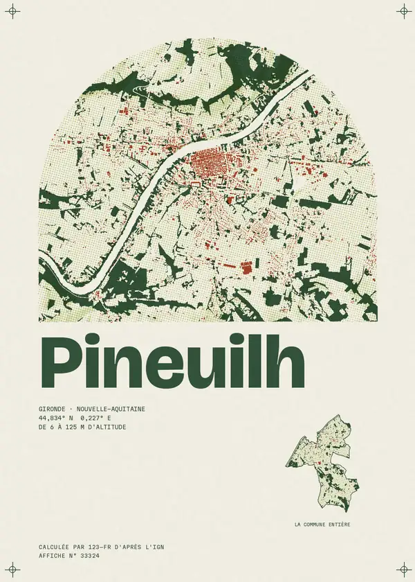 Affiche de Pineuilh, calculée par 123-fr d'après l'IGN
