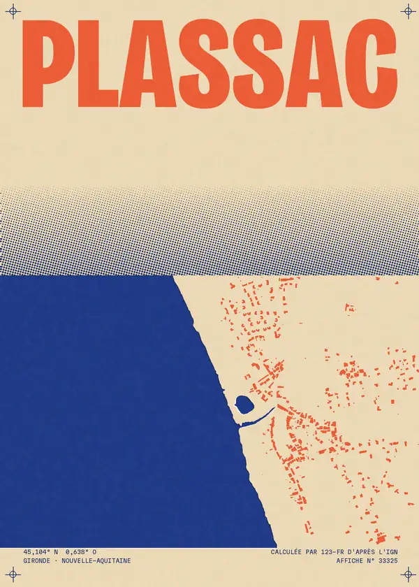 Affiche de Plassac, calculée par 123-fr d'après l'IGN