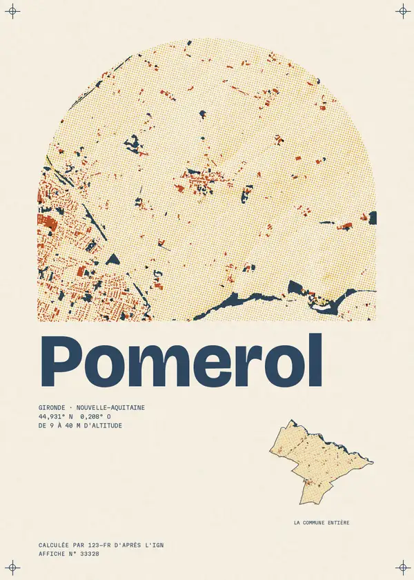 Affiche de Pomerol, calculée par 123-fr d'après l'IGN