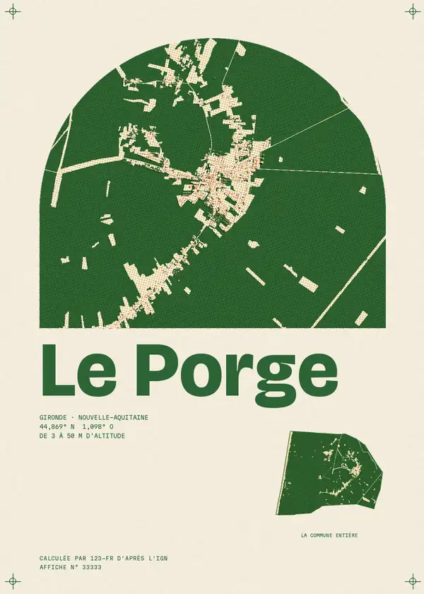Affiche de Le Porge, calculée par 123-fr d'après l'IGN
