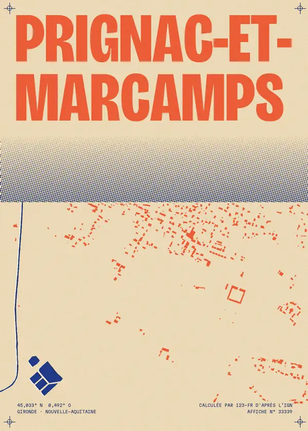 Affiche de Prignac-et-Marcamps, calculée par 123-fr d'après l'IGN