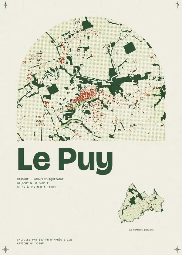 Affiche de Le Puy, calculée par 123-fr d'après l'IGN