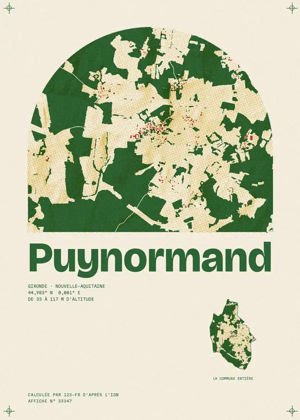 Affiche de Puynormand, calculée par 123-fr d'après l'IGN