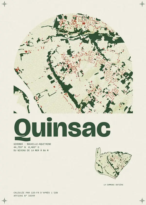 Affiche de Quinsac, calculée par 123-fr d'après l'IGN