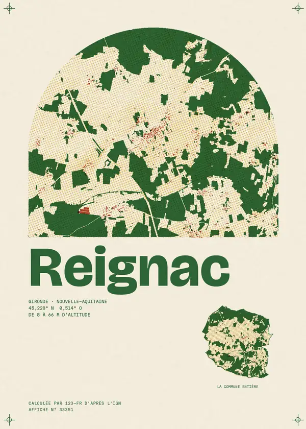 Affiche de Reignac, calculée par 123-fr d'après l'IGN