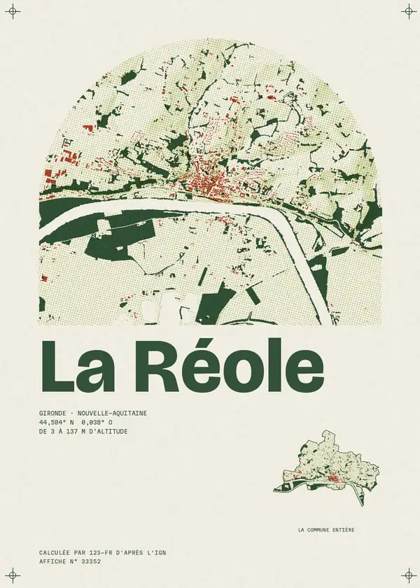 Affiche de La Réole, calculée par 123-fr d'après l'IGN