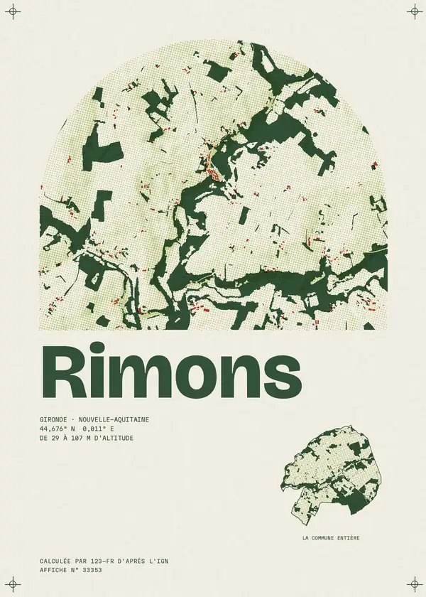 Affiche de Rimons, calculée par 123-fr d'après l'IGN