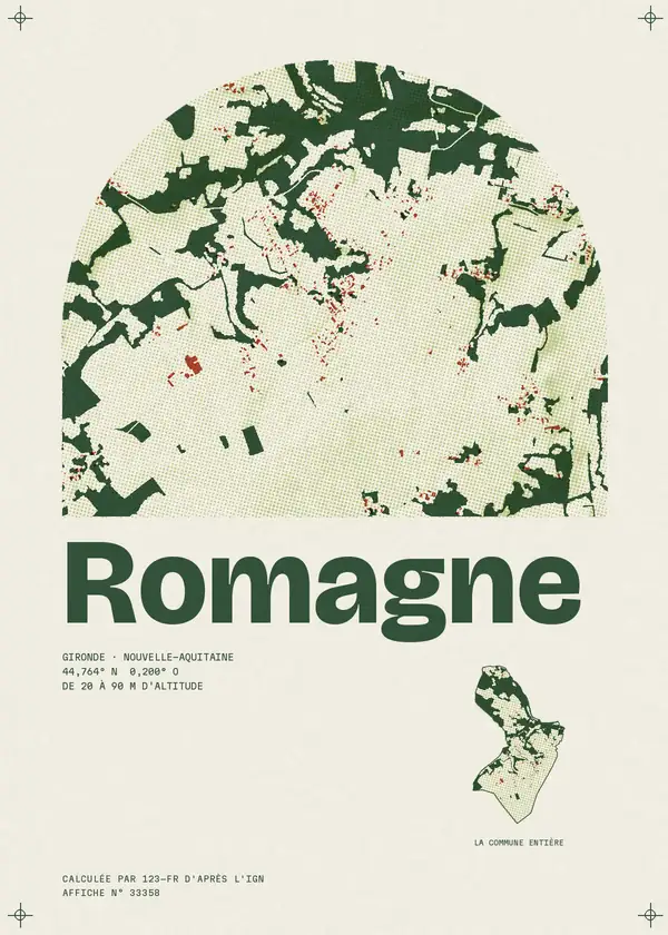 Affiche de Romagne, calculée par 123-fr d'après l'IGN