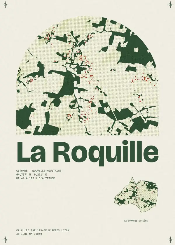 Affiche de La Roquille, calculée par 123-fr d'après l'IGN