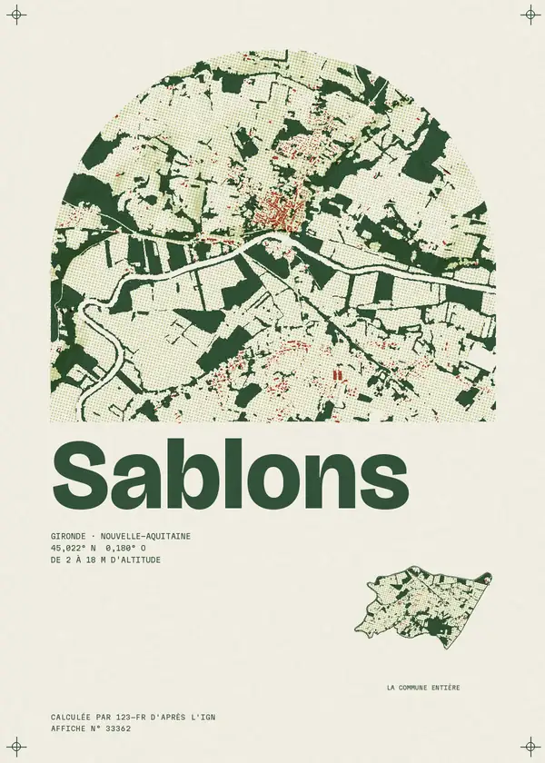 Affiche de Sablons, calculée par 123-fr d'après l'IGN