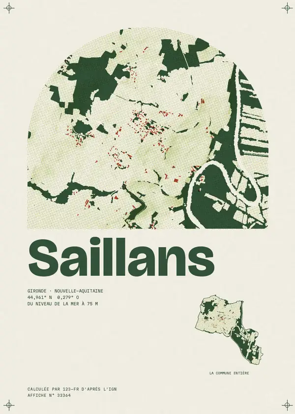 Affiche de Saillans, calculée par 123-fr d'après l'IGN