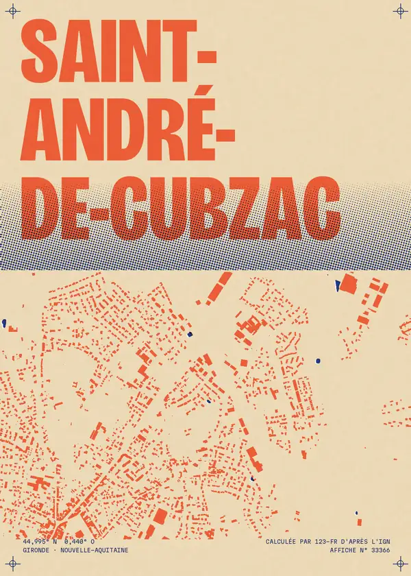 Affiche de Saint-André-de-Cubzac, calculée par 123-fr d'après l'IGN