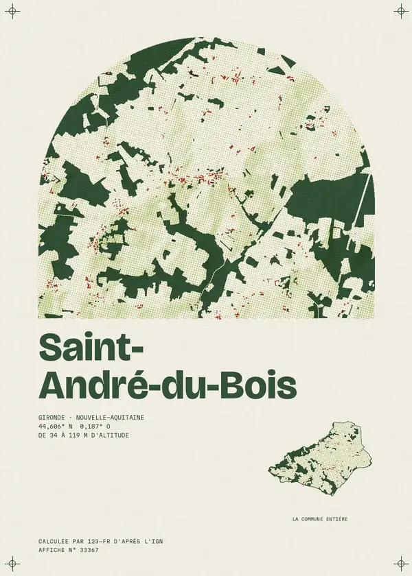 Affiche de Saint-André-du-Bois, calculée par 123-fr d'après l'IGN