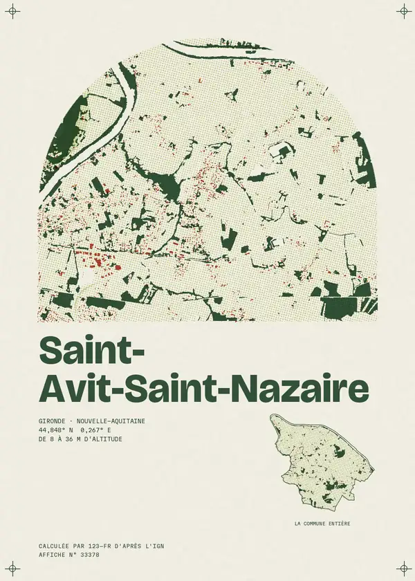 Affiche de Saint-Avit-Saint-Nazaire, calculée par 123-fr d'après l'IGN