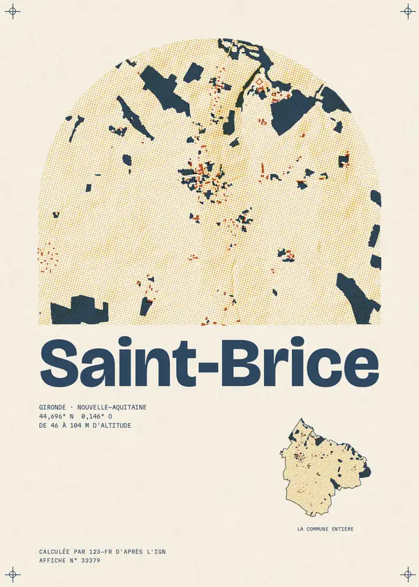 Affiche de Saint-Brice, calculée par 123-fr d'après l'IGN