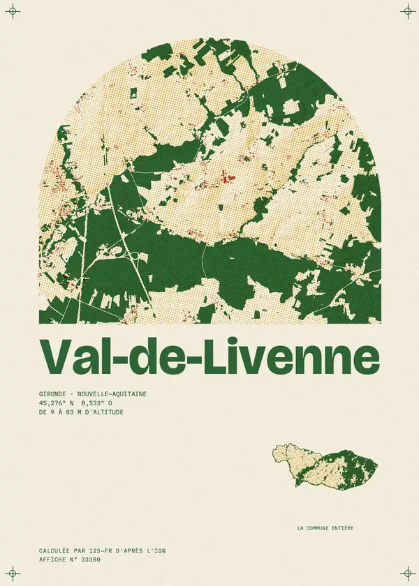 Affiche de Val-de-Livenne, calculée par 123-fr d'après l'IGN