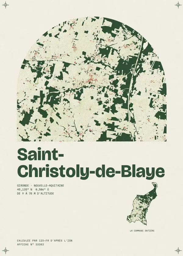 Affiche de Saint-Christoly-de-Blaye, calculée par 123-fr d'après l'IGN