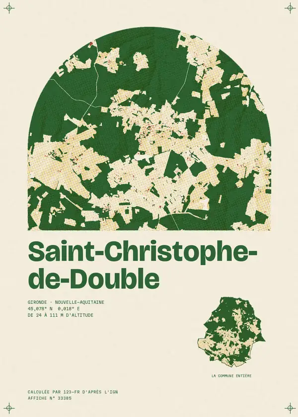 Affiche de Saint-Christophe-de-Double, calculée par 123-fr d'après l'IGN