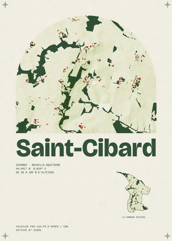 Affiche de Saint-Cibard, calculée par 123-fr d'après l'IGN