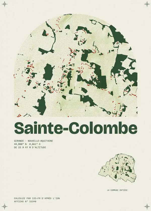 Affiche de Sainte-Colombe, calculée par 123-fr d'après l'IGN