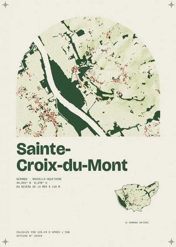 Affiche de Sainte-Croix-du-Mont, calculée par 123-fr d'après l'IGN
