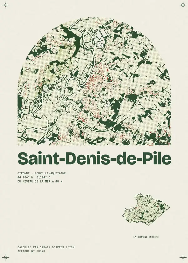 Affiche de Saint-Denis-de-Pile, calculée par 123-fr d'après l'IGN