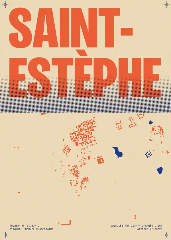 Affiche de Saint-Estèphe, calculée par 123-fr d'après l'IGN