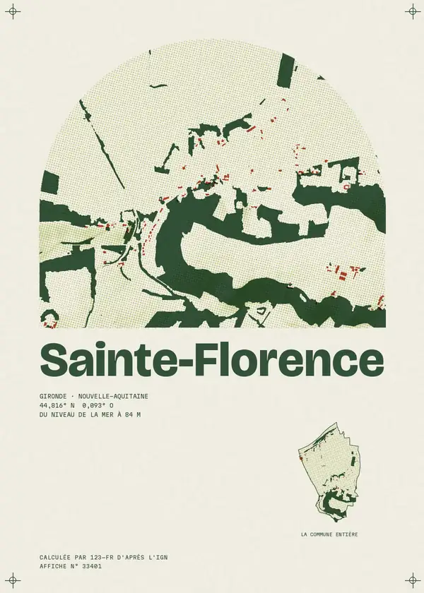 Affiche de Sainte-Florence, calculée par 123-fr d'après l'IGN