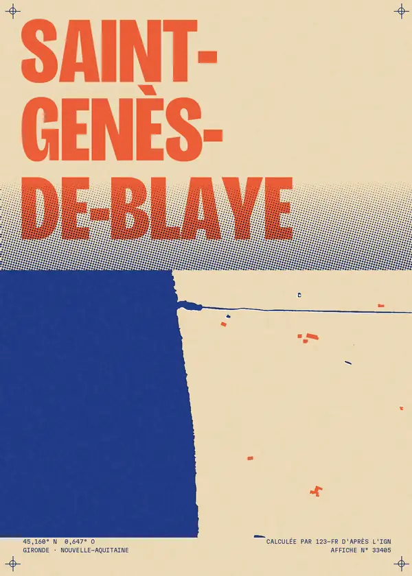 Affiche de Saint-Genès-de-Blaye, calculée par 123-fr d'après l'IGN