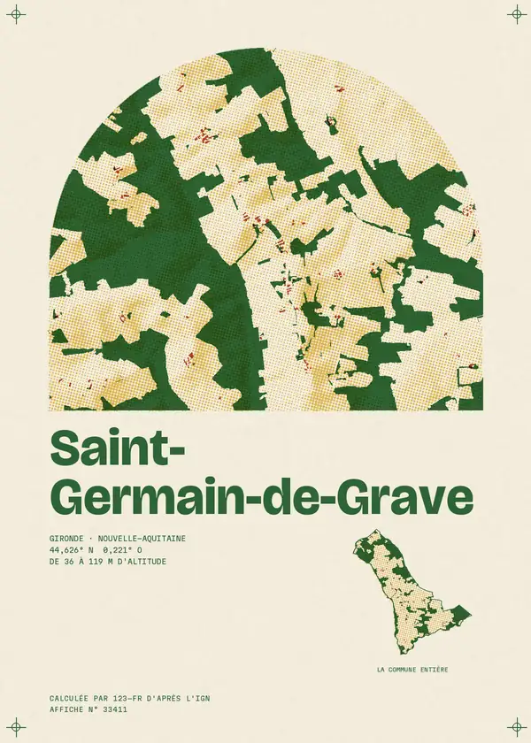 Affiche de Saint-Germain-de-Grave, calculée par 123-fr d'après l'IGN