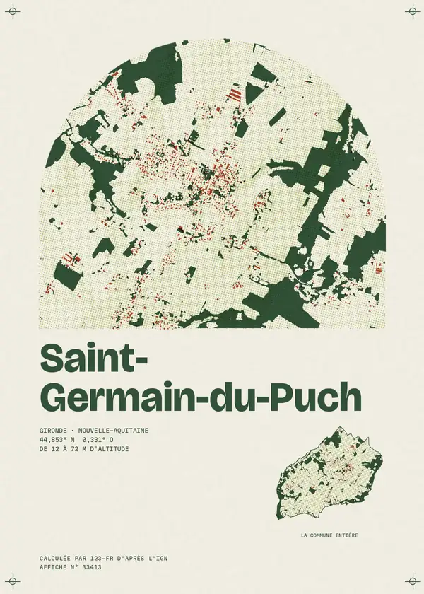 Affiche de Saint-Germain-du-Puch, calculée par 123-fr d'après l'IGN