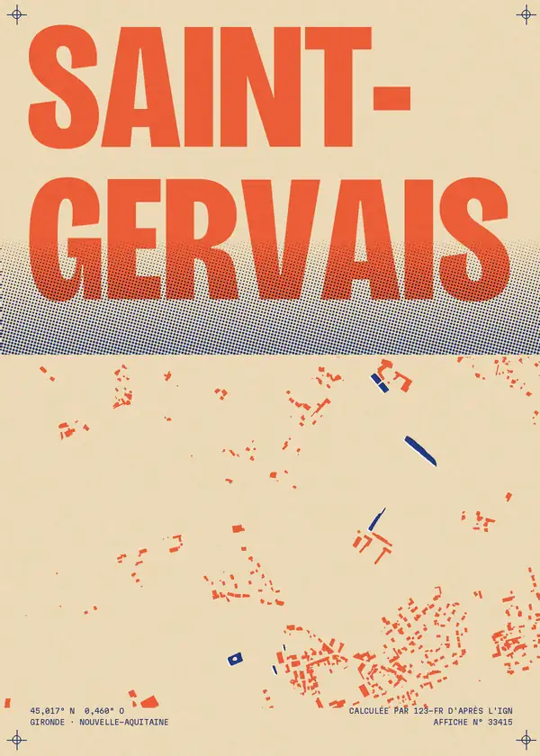 Affiche de Saint-Gervais, calculée par 123-fr d'après l'IGN
