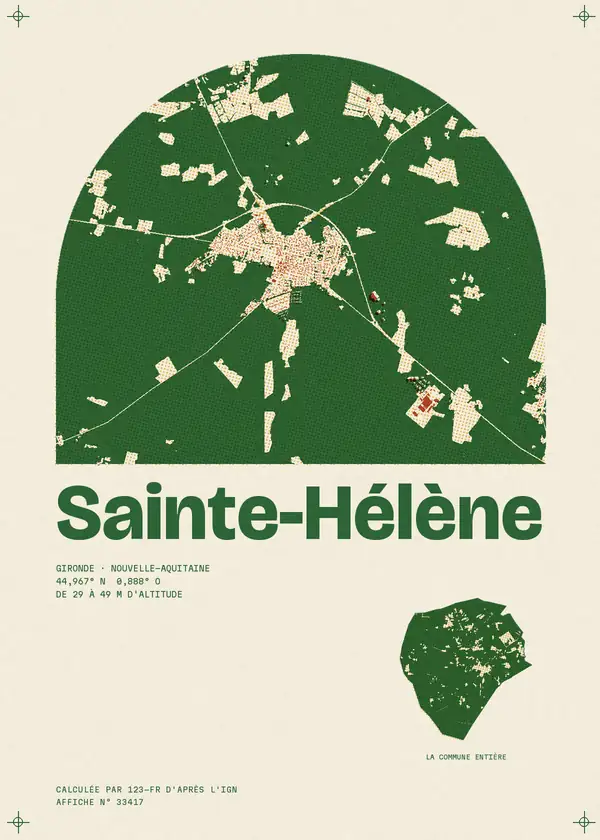 Affiche de Sainte-Hélène, calculée par 123-fr d'après l'IGN
