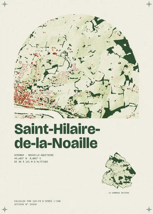 Affiche de Saint-Hilaire-de-la-Noaille, calculée par 123-fr d'après l'IGN