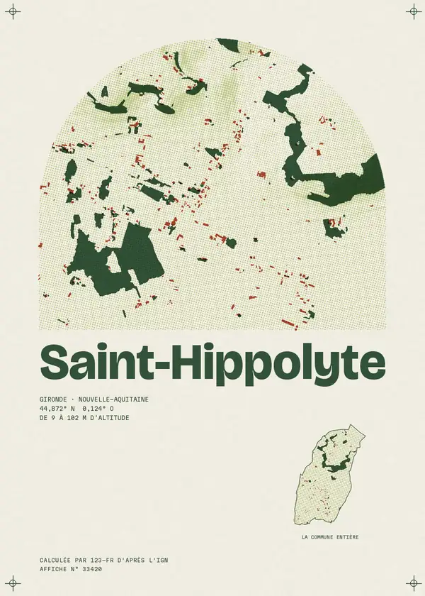 Affiche de Saint-Hippolyte, calculée par 123-fr d'après l'IGN