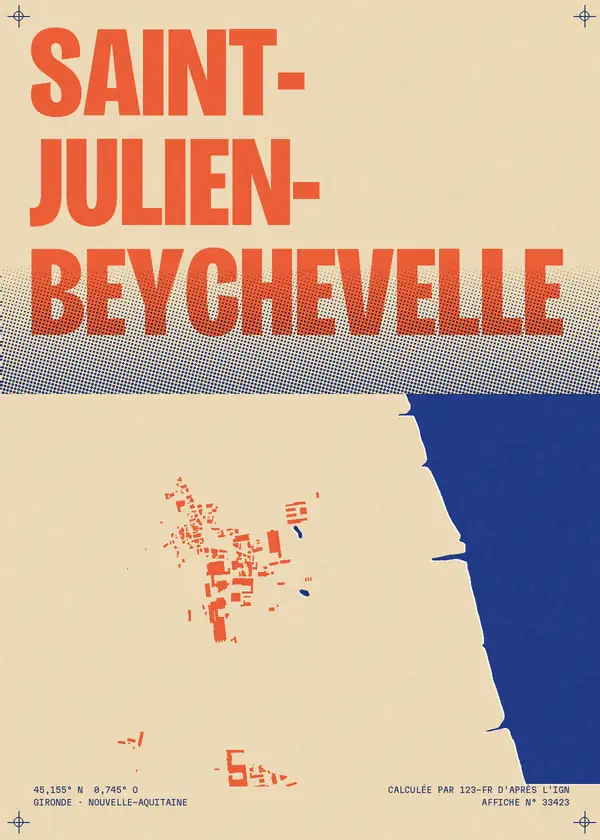 Affiche de Saint-Julien-Beychevelle, calculée par 123-fr d'après l'IGN