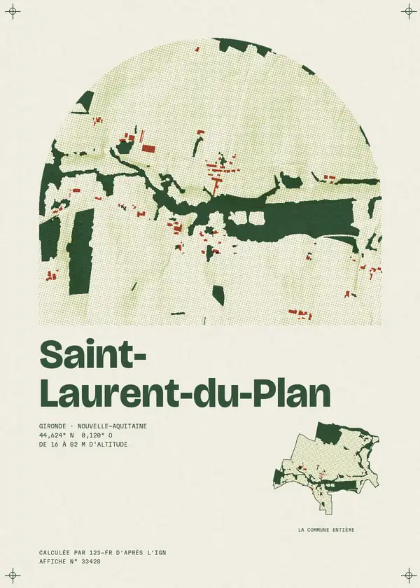 Affiche de Saint-Laurent-du-Plan, calculée par 123-fr d'après l'IGN