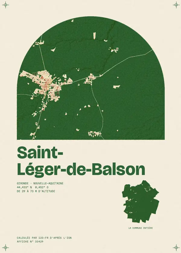 Affiche de Saint-Léger-de-Balson, calculée par 123-fr d'après l'IGN