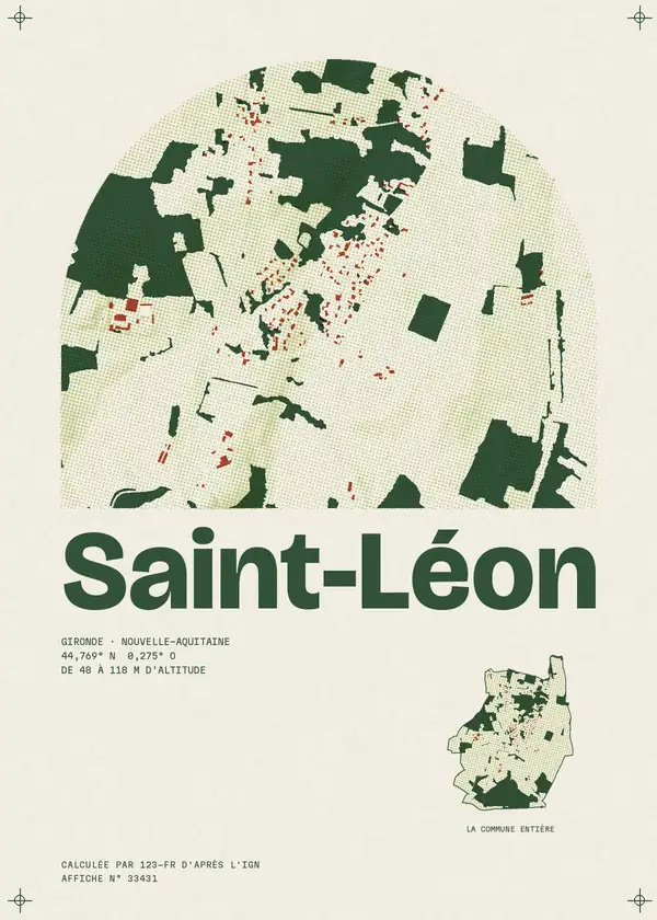 Affiche de Saint-Léon, calculée par 123-fr d'après l'IGN