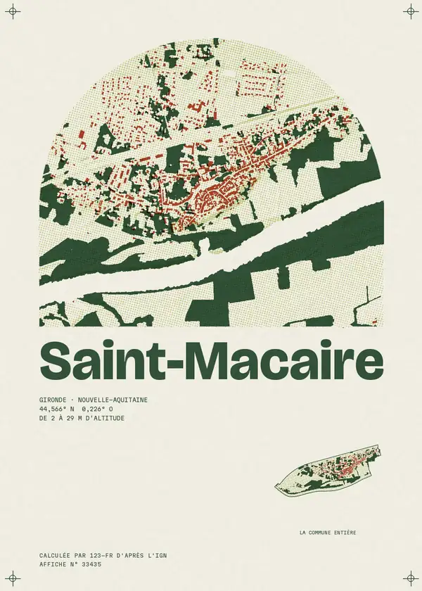 Affiche de Saint-Macaire, calculée par 123-fr d'après l'IGN