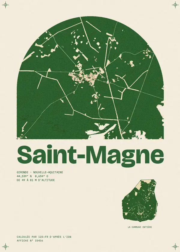 Affiche de Saint-Magne, calculée par 123-fr d'après l'IGN