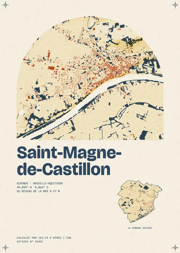 Affiche de Saint-Magne-de-Castillon, calculée par 123-fr d'après l'IGN