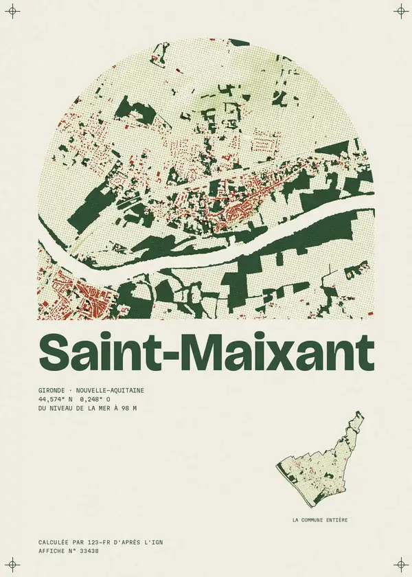Affiche de Saint-Maixant, calculée par 123-fr d'après l'IGN