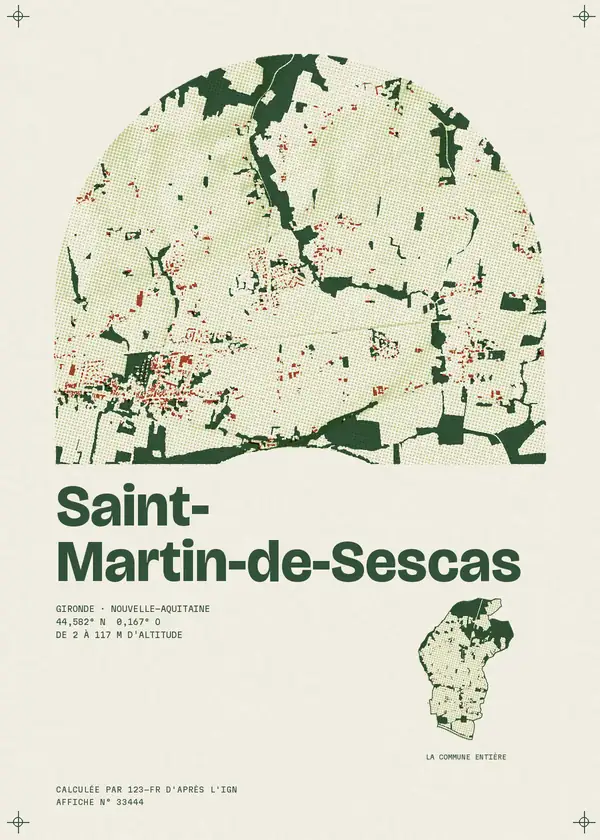 Affiche de Saint-Martin-de-Sescas, calculée par 123-fr d'après l'IGN