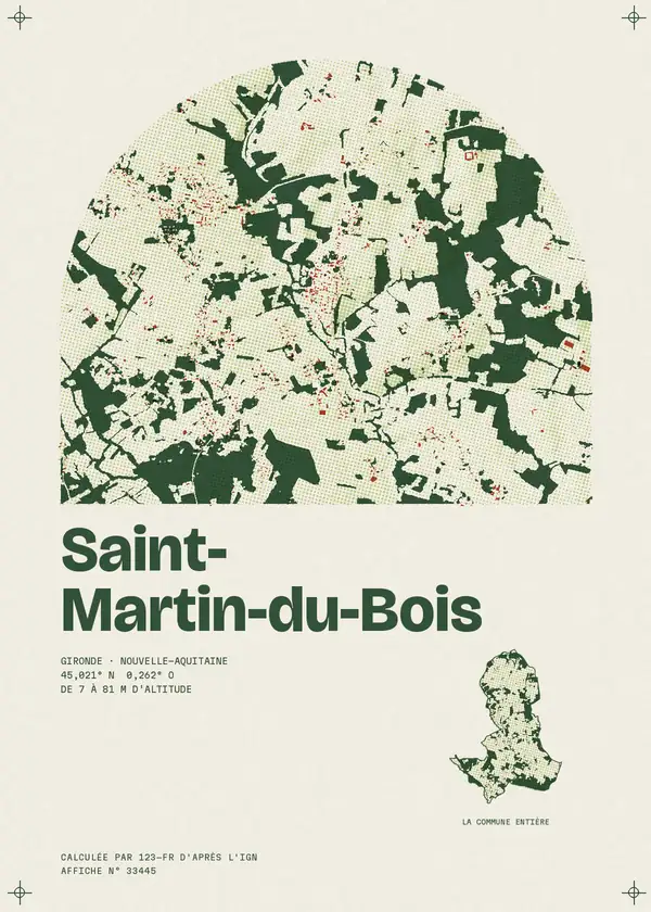 Affiche de Saint-Martin-du-Bois, calculée par 123-fr d'après l'IGN