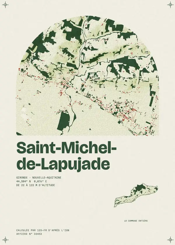 Affiche de Saint-Michel-de-Lapujade, calculée par 123-fr d'après l'IGN