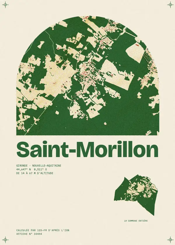 Affiche de Saint-Morillon, calculée par 123-fr d'après l'IGN